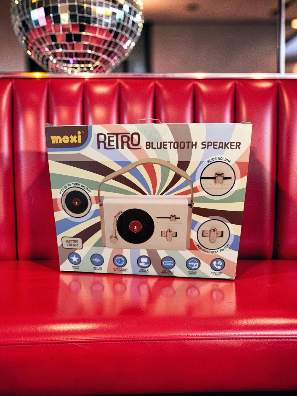 Moxi NWT Retro Bluetooth Wireless Speaker Vintage Radio Style Butter Cream